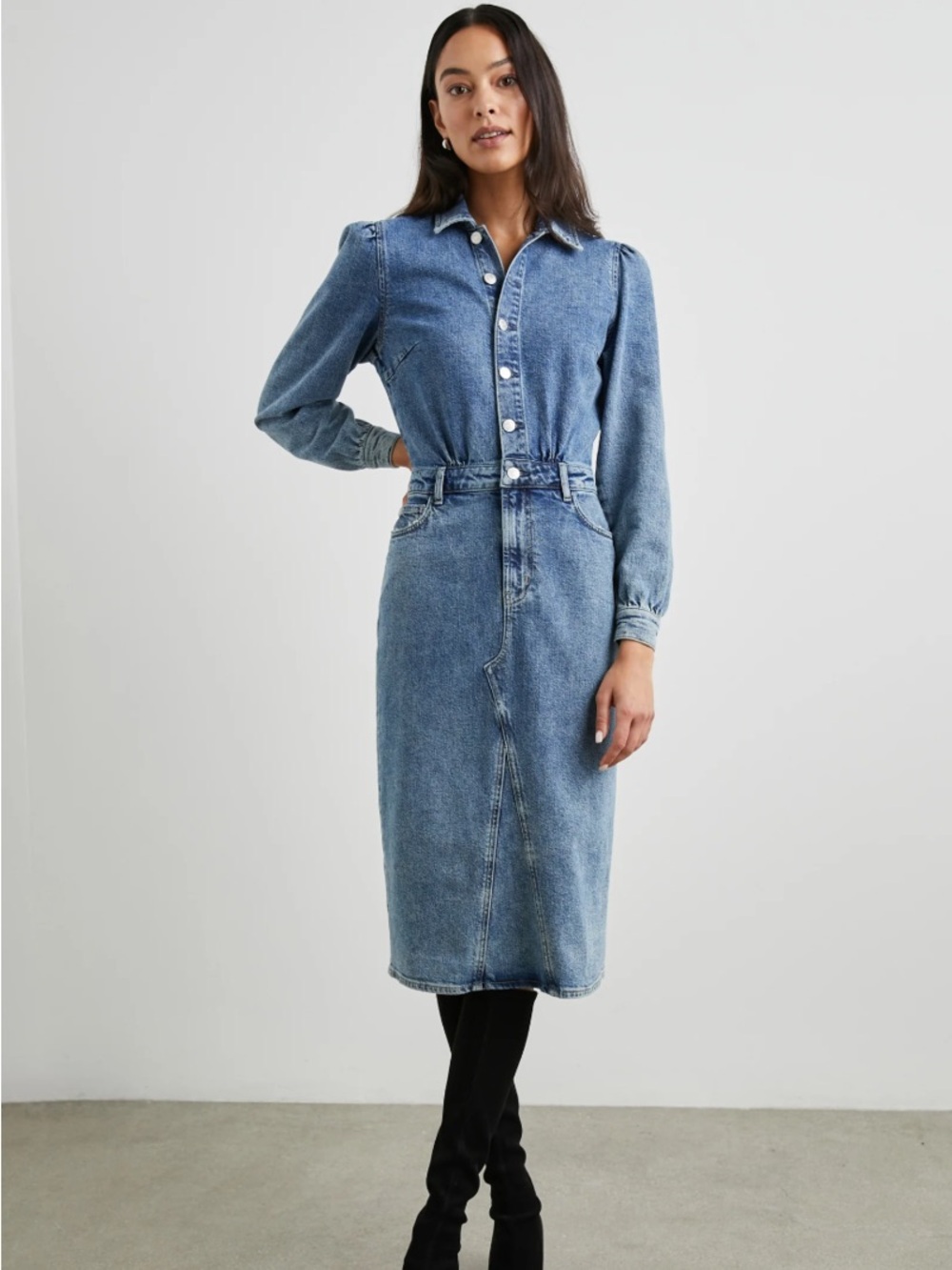 NWT Rails Beverly Denim Dress Size Large